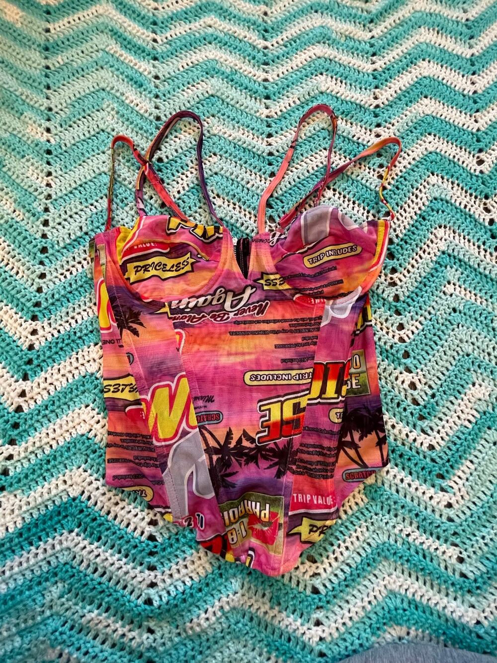 multiocolor neon miaour pink aphex corset